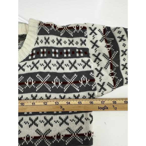 Alexanders Womens Sweater Size Medium Fair Isle Long Sleeve Tie Waist - Picture 6 of 9